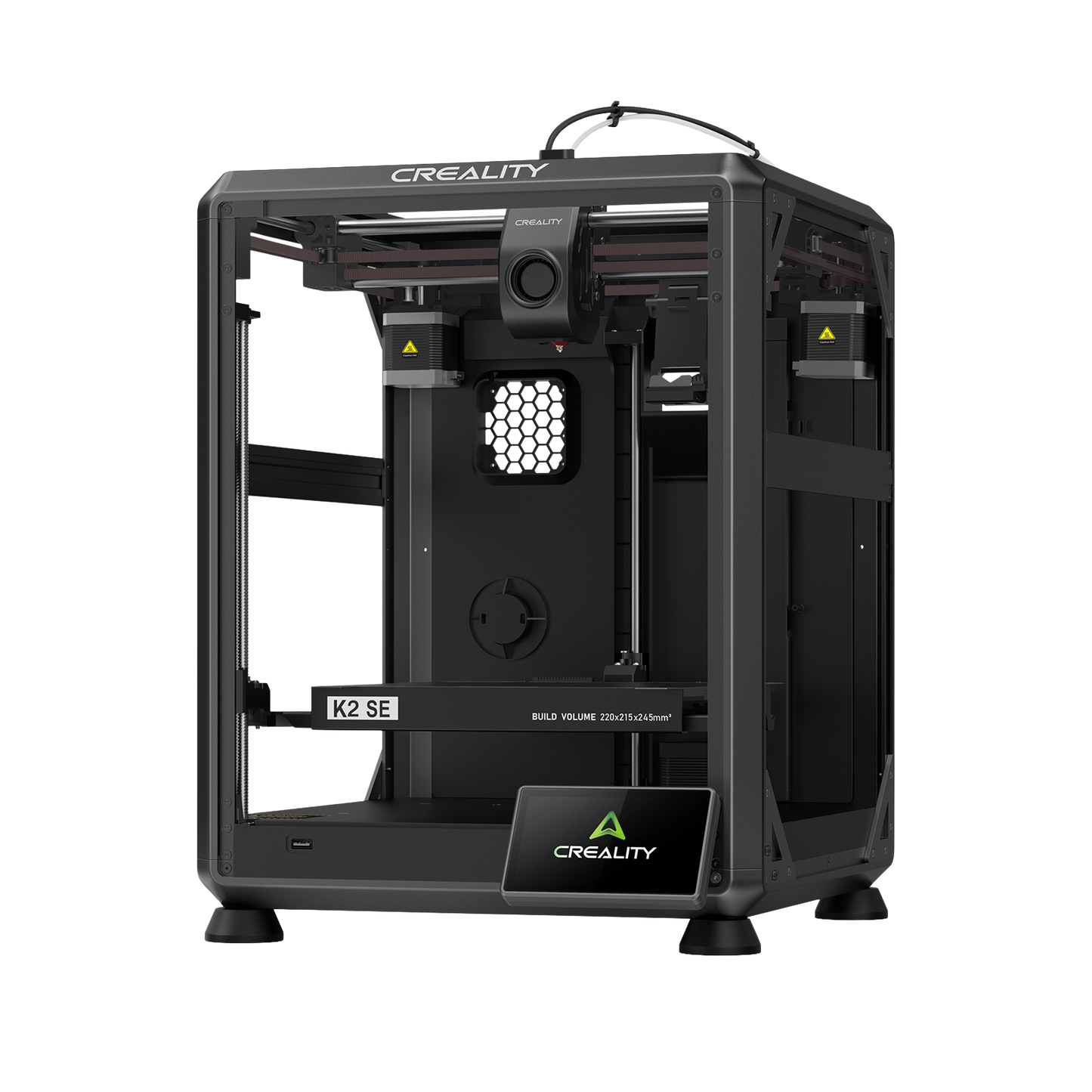 Creality K2 SE rigid all-metal aerospace-grade die-cast aluminum frame with reinforced gussets for shake-free printing