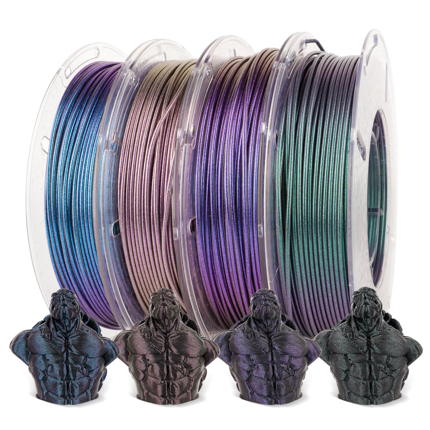 AMOLEN Galaxy Sparkle PLA surface detail showing embedded metallic glitter and deep shiny finish