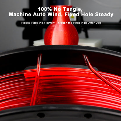 AMOLEN PETG Transparent 1.75mm filament — spool close-up showing semi-transparent tinted filament