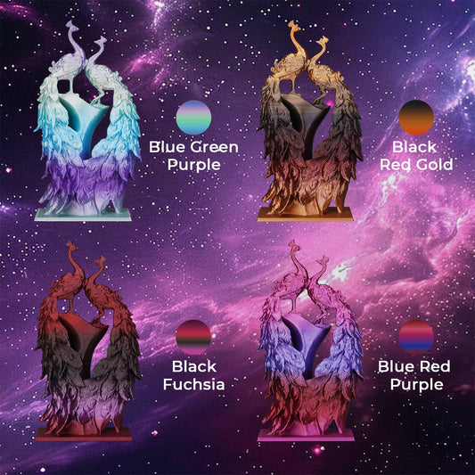 Silk Shiny Gradient PLA variety pack — surface detail, metallic gradient finish