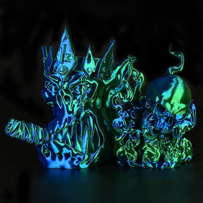 Blue Green dual color silk PLA — two-tone strand surface detail, 2-in-1 filament