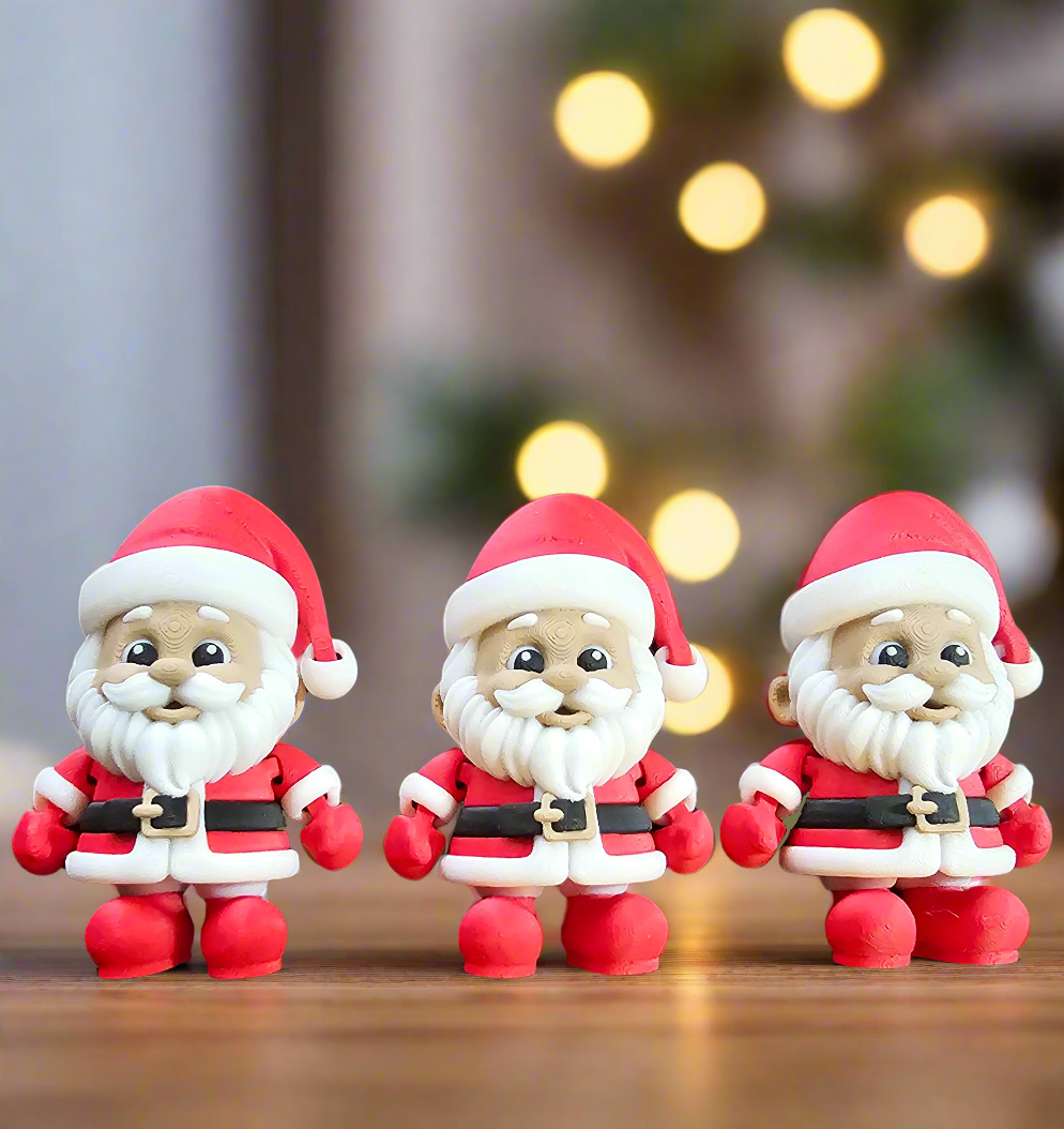 Flexy Santa Figurine - Cute Christmas Decoration - Sensory Toy for Kids - Adults