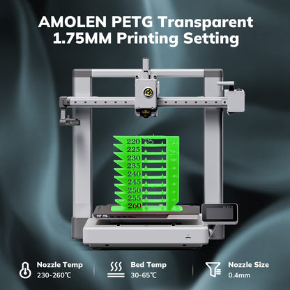 AMOLEN PETG Transparent — 3D printed part showing light transmission