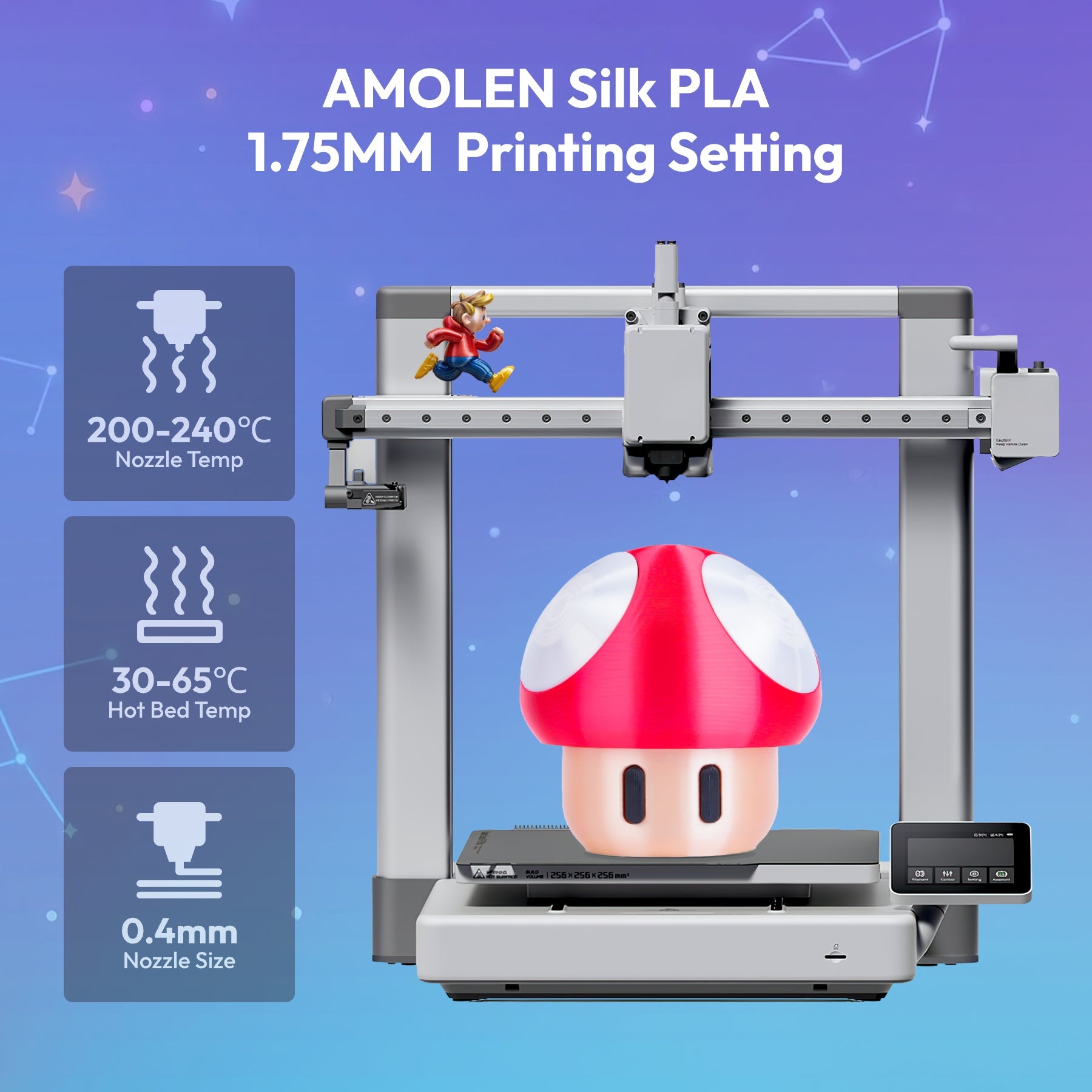 Silk PLA 200g spool print sample — smooth metallic sheen layer surface