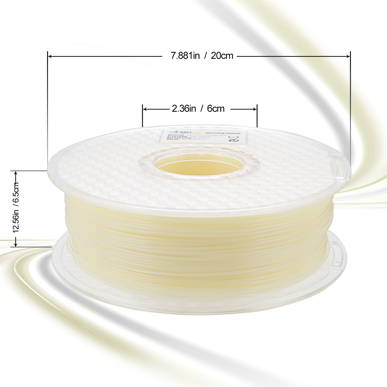 Glow PLA 200g spool print sample — glow filament layer surface detail