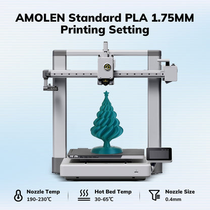 AMOLEN PLA Basic Variety Pack — Black/White/Red/Green four-spool configuration