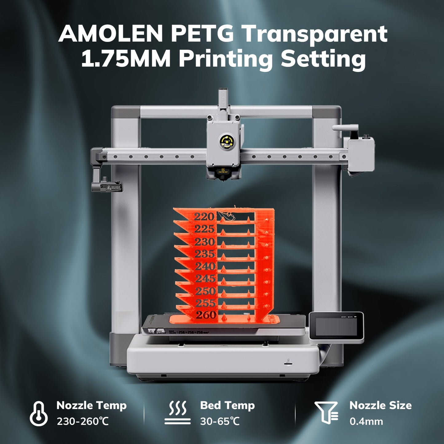 AMOLEN PETG Transparent — Clear colorway maximum light transmission spool