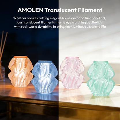 Crystal-Transparent Gradient PLA — print sample showing light transmission effect