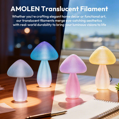 Crystal-Transparent Gradient PLA variety pack — detail shot, crystal gradient spool