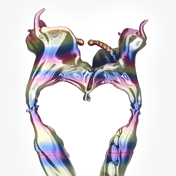 AMOLEN Silk Rainbow PLA filament animated display — gradient colorways in motion, silk gloss
