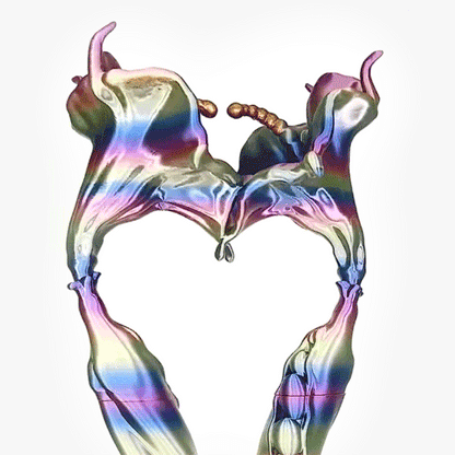 AMOLEN Silk Rainbow PLA filament animated display — gradient colorways in motion, silk gloss
