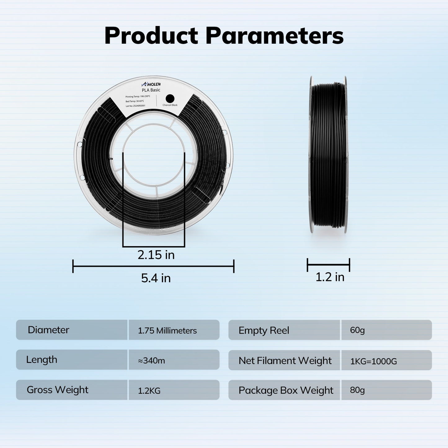 AMOLEN PLA Basic filament — consistent extrusion and reliable layer adhesion detail