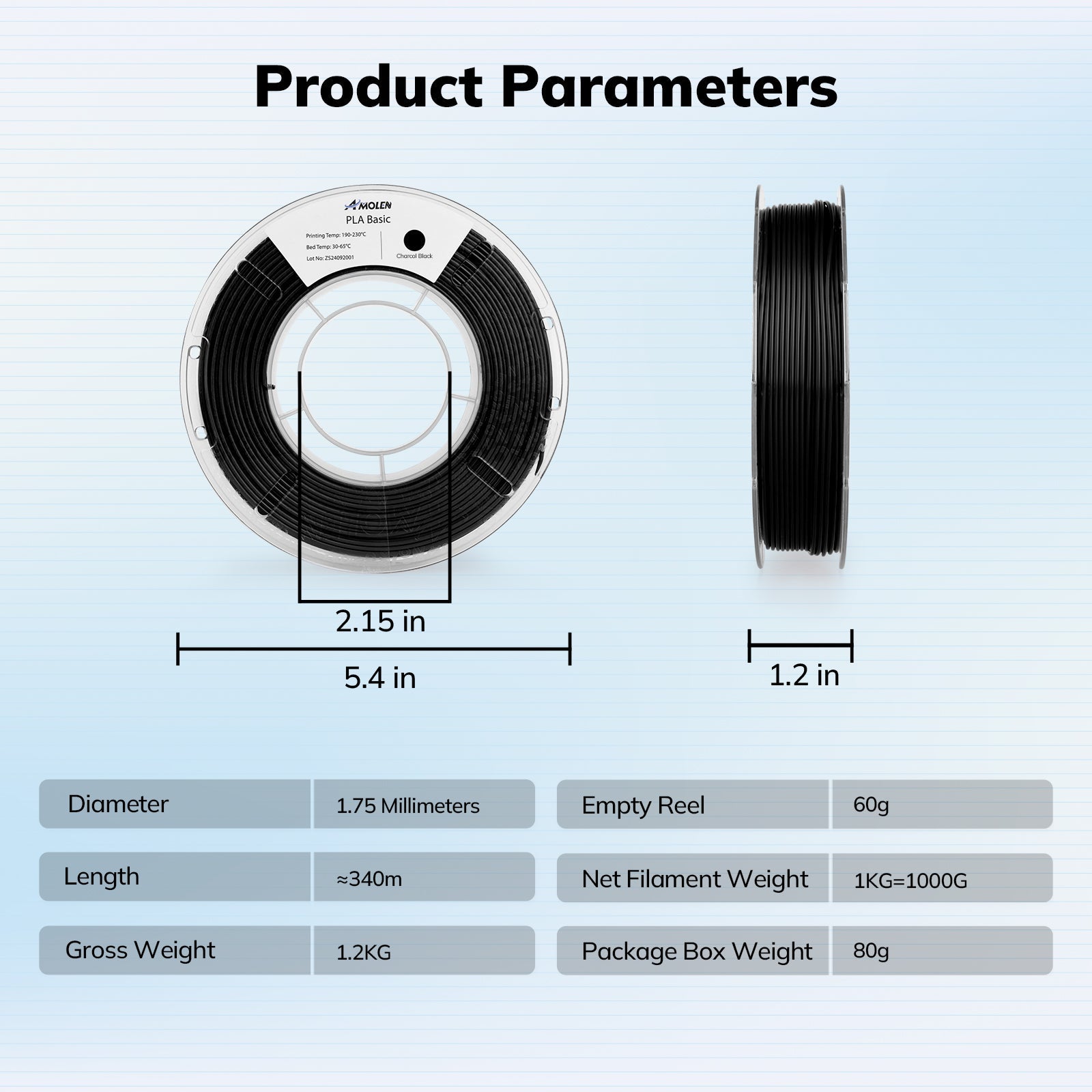AMOLEN PLA Basic filament — consistent extrusion and reliable layer adhesion detail