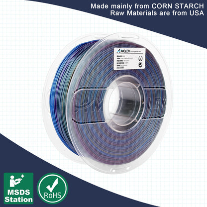 AMOLEN Galaxy PLA filament 1KG spool on white background