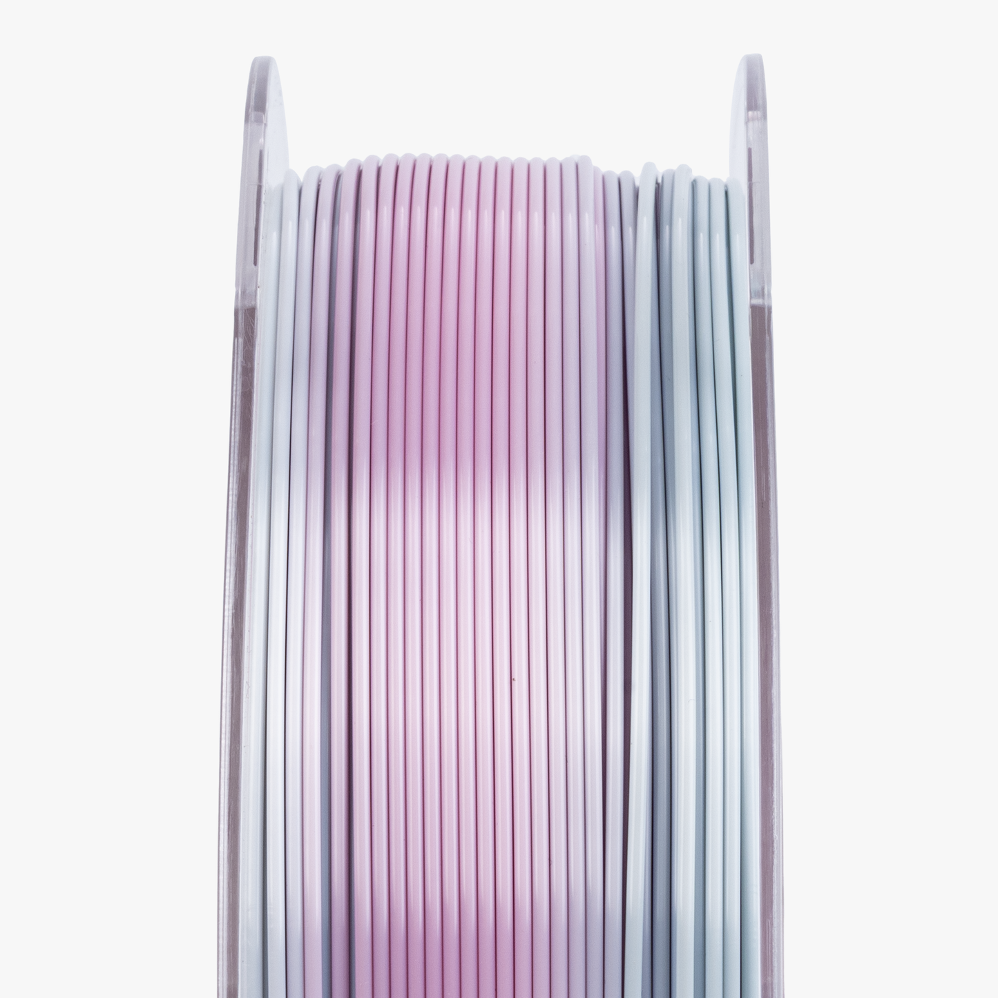 Silk Rainbow PLA filament spec card — diameter, print temp, and material data infographic