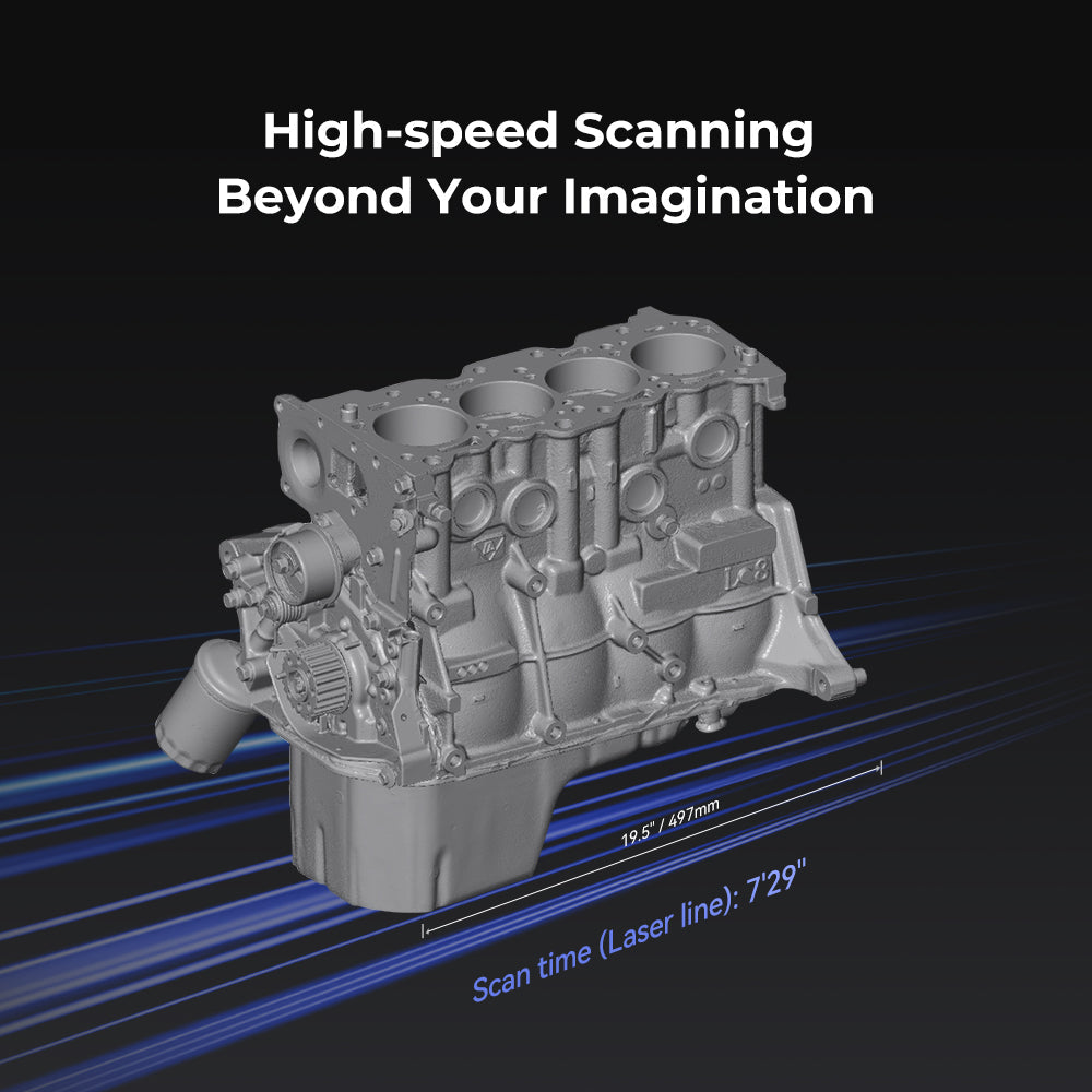 Creality RaptorX Wi-Fi 6 wireless transmission detail showing fast data throughput for real-time scan preview