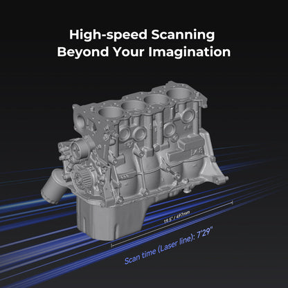 Creality RaptorX Wi-Fi 6 wireless transmission detail showing fast data throughput for real-time scan preview