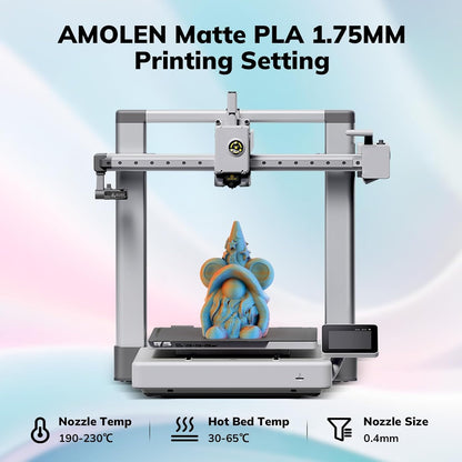 Amolen Matte Triple Color PLA — Pink Cyan Chartreuse color transition example
