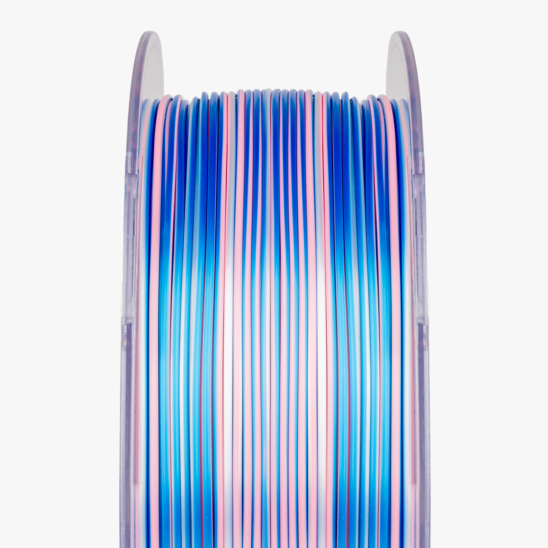 AMOLEN S-Series Silk PLA color comparison image showing variant lineup and spiral multicolor spectrum