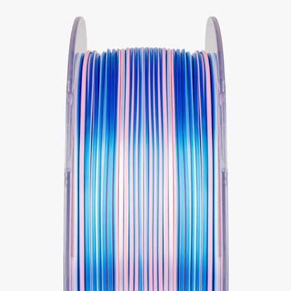 AMOLEN S-Series Silk PLA color comparison image showing variant lineup and spiral multicolor spectrum