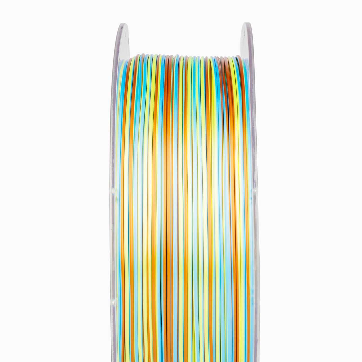AMOLEN S-Series Silk PLA full colorway comparison lineup showing all ten spiral multicolor color options
