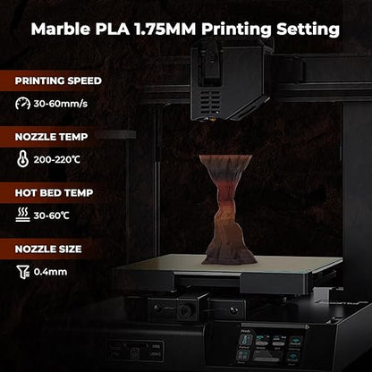 AMOLEN Marble PLA variety pack spool detail — stone-veined surface texture on 200g spools