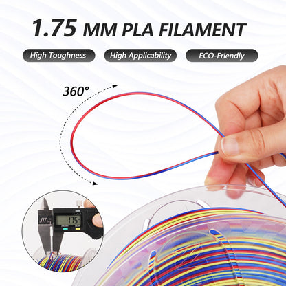 AMOLEN Silk S-Series PLA Variety Pack 4×1KG full bundle display — transparent spool design