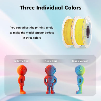Amolen Matte Triple Color PLA — 3D printed model showing automatic color layering