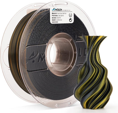 AMOLEN Dual Color Silk PLA Amazon listing — color options and sheen [Inferred — confirm image content]