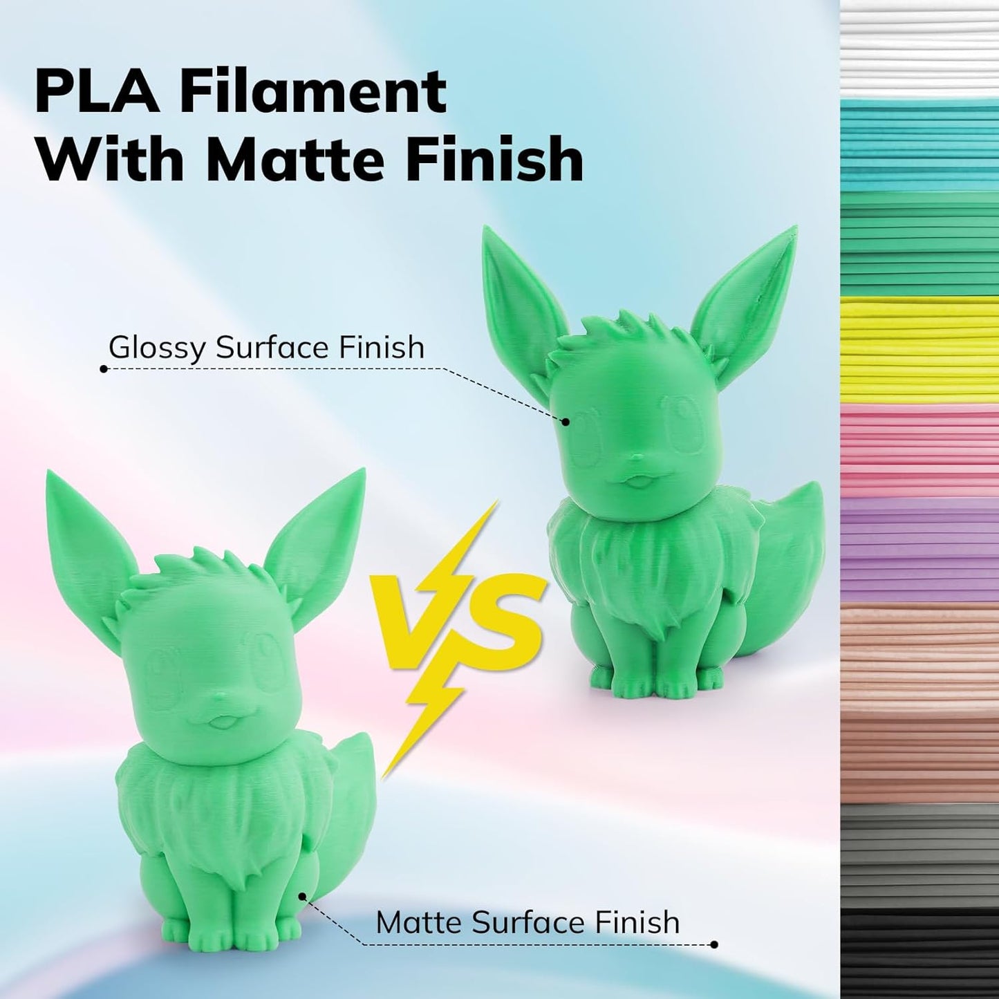 AMOLEN Matte PLA quality guarantee — no bubbles, no jamming, no warping specifications