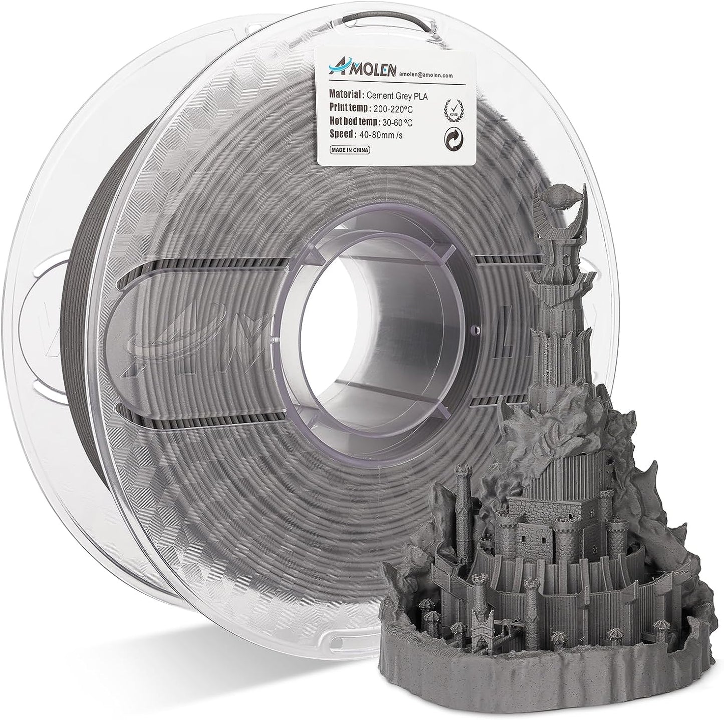AMOLEN Marble PLA filament recommended print settings – 210–240°C nozzle temperature