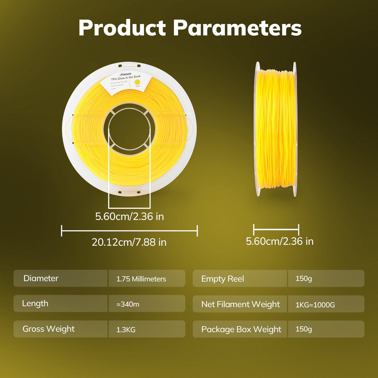 AMOLEN Glow TPU flexible filament lifestyle shot showing printed wearable or cosplay application
