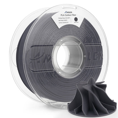 AMOLEN PLA Carbon Fiber filament surface detail — fine matte CF grain texture