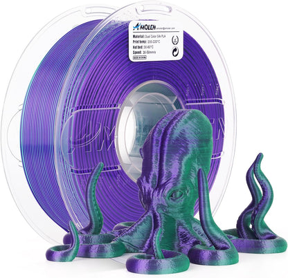 AMOLEN Dual Color Silk PLA Amazon listing — product and variant overview [Inferred — confirm image content]