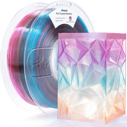 Amolen Crystal PLA 1KG filament spool product overview – multiple colorways