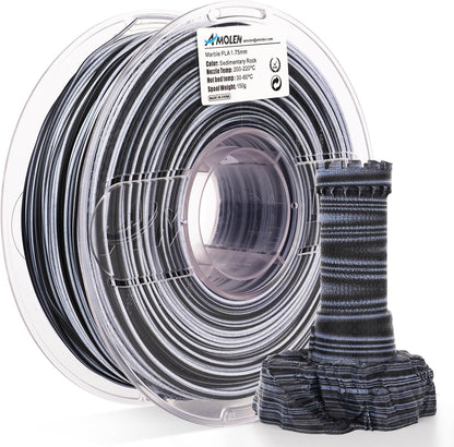 AMOLEN Marble PLA filament dimensional accuracy and print specification chart