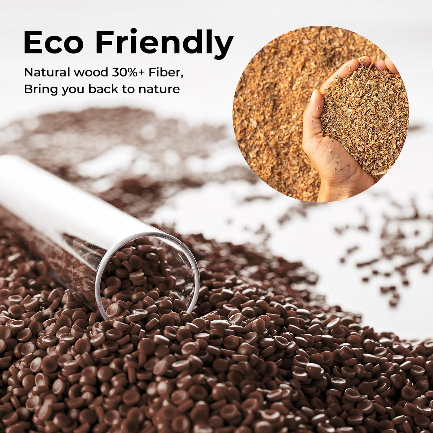 AMOLEN Wood PLA variety pack all colorways display — natural wood tones and grain textures