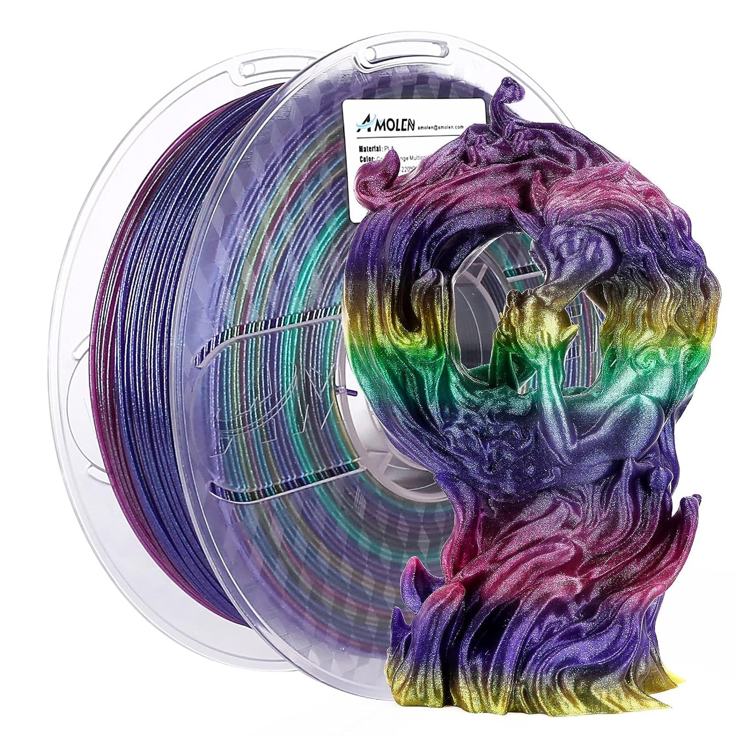 AMOLEN Galaxy PLA filament 1KG spool with eco-friendly packaging