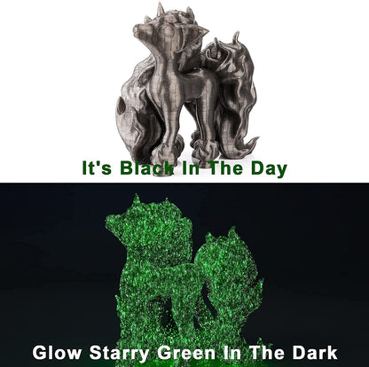 Glow-in-the-dark PLA variety pack — UV charged glow emission product shot