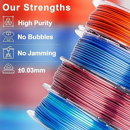 Silk Shiny Gradient PLA variety pack — Amazon listing, metallic gradient filament