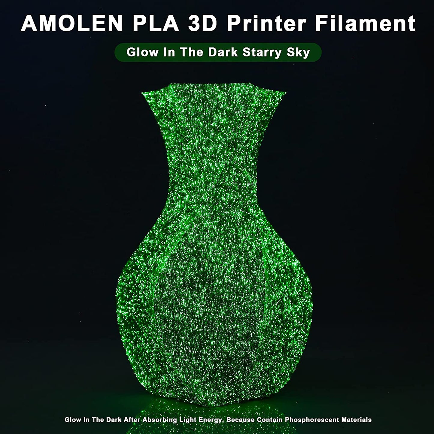 Glow PLA variety pack Amazon listing — four-spool glow filament set display