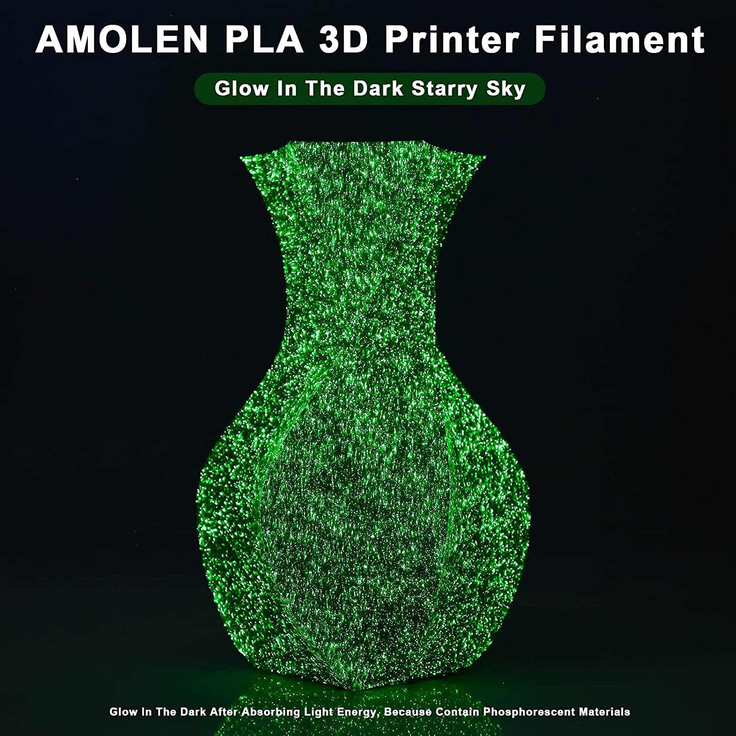 Glow PLA variety pack Amazon listing — four-spool glow filament set display