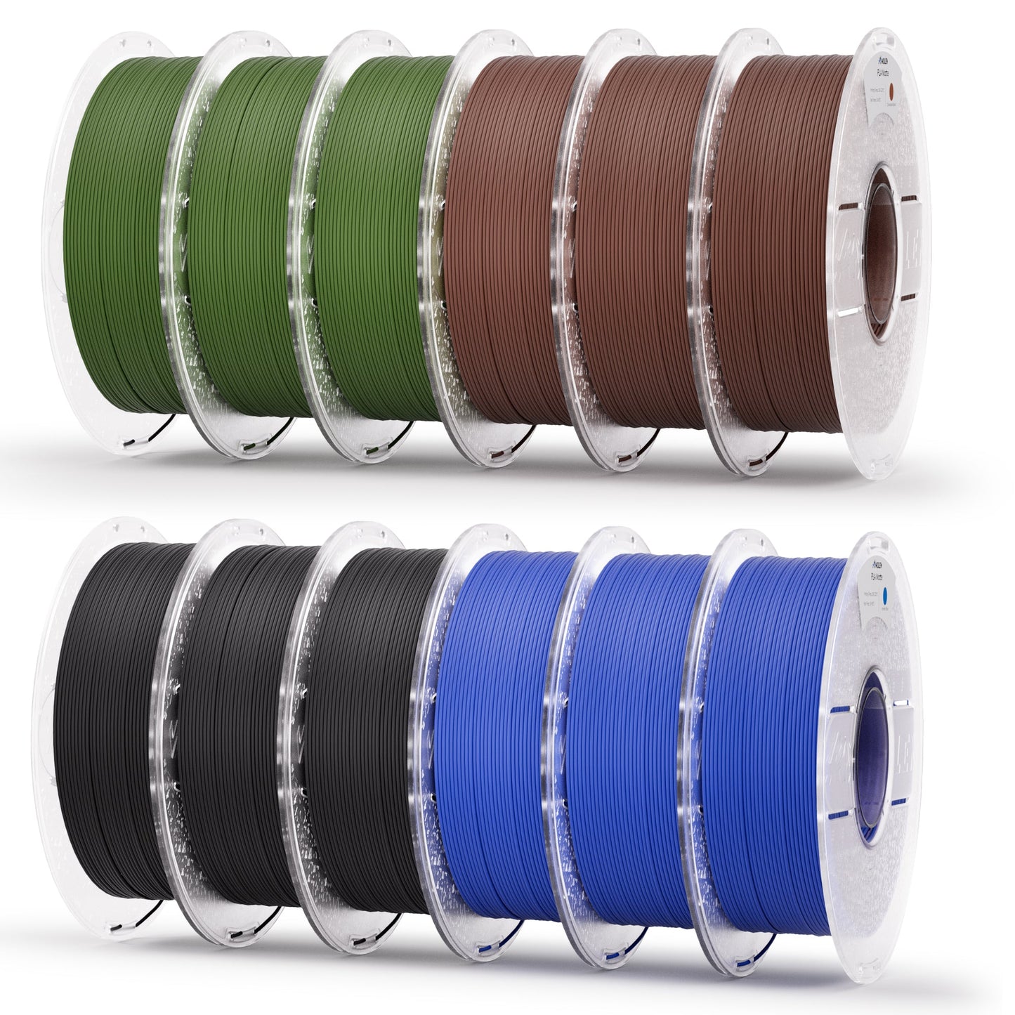 AMOLEN Anniversary Bundle ×3 bulk set — twelve 1KG spools, Amolen Blue, Black, Chocolate Brown, Olive Green