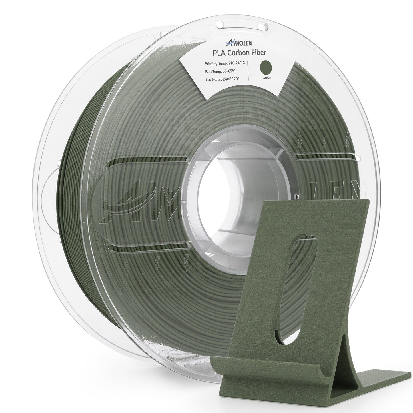 AMOLEN PLA-CF 3D print result — structural part with low warp CF-reinforced PLA