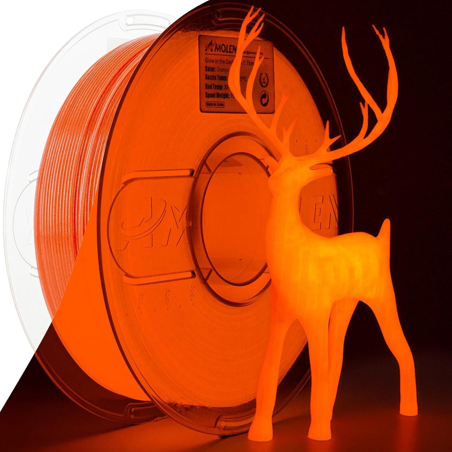 AMOLEN Glow PLA glow demonstration or print output [Inferred — confirm image content]