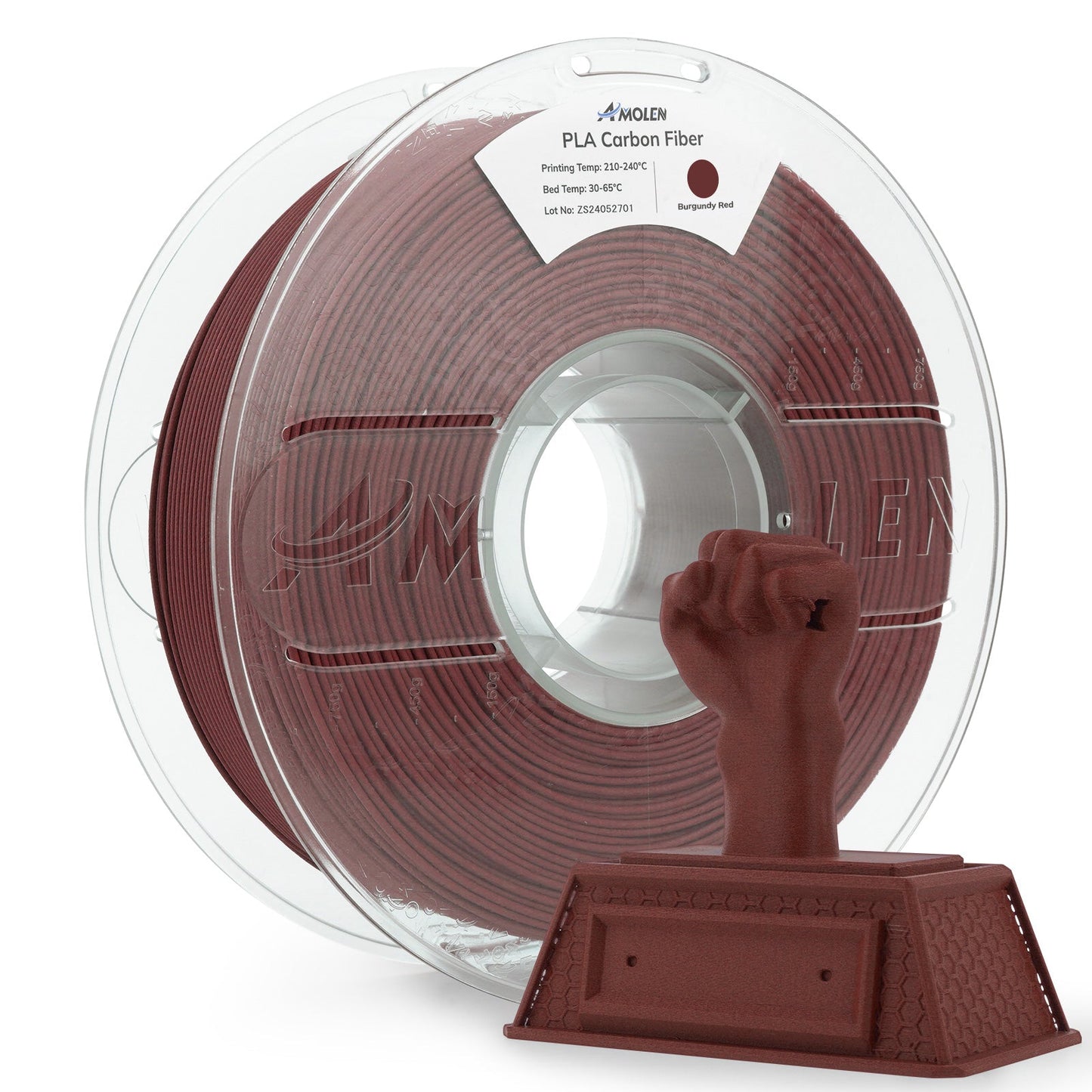 AMOLEN PLA-CF printed structural component — showing CF reinforcement benefits