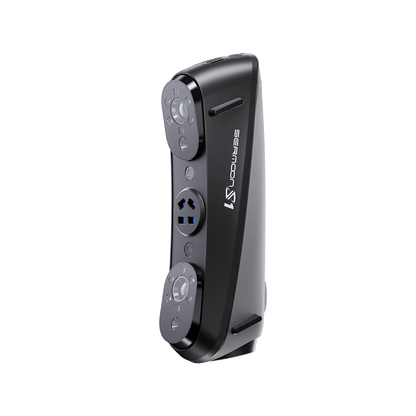 Creality Sermoon S1 3D scanner specifications infographic – 0.02mm accuracy 0.08mm/m volumetric precision Windows and macOS support