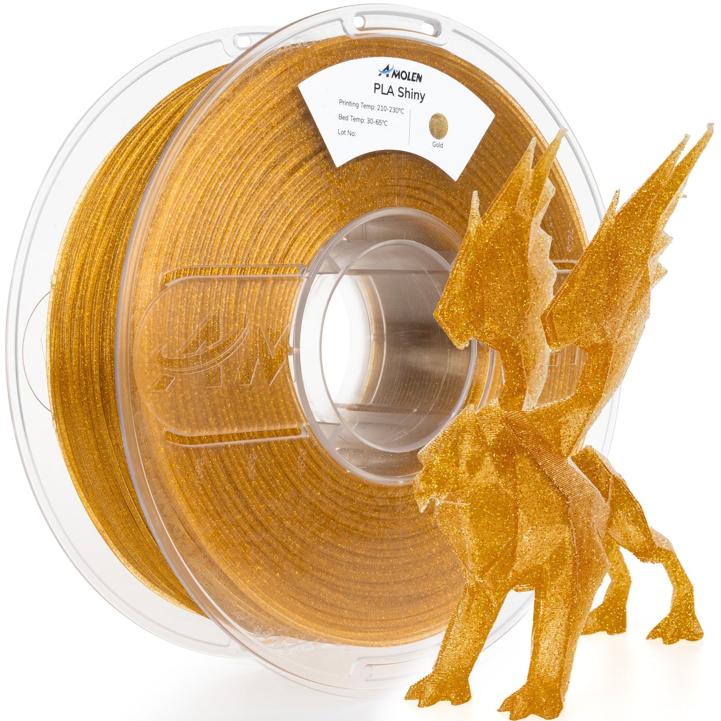 Amolen Shiny Glitter PLA – Christmas Green and Silver colorways display