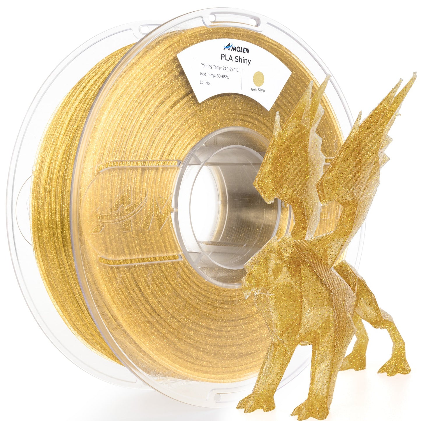Amolen Shiny Glitter PLA 3D printed sample – reflective glitter surface
