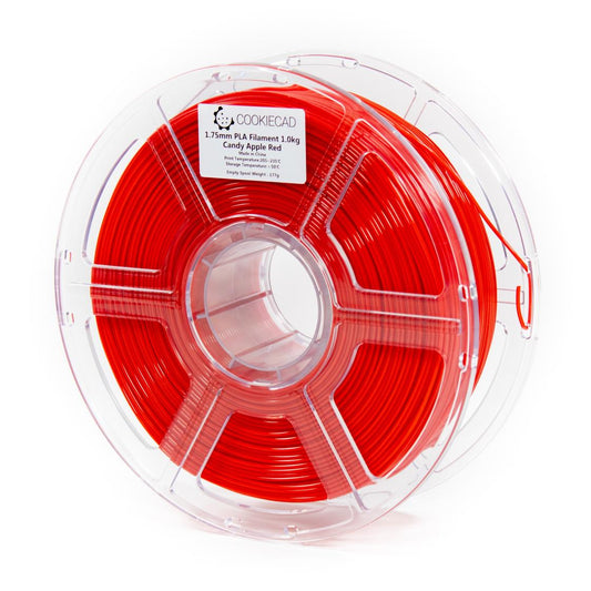 Cookiecad Candy Apple Red PLA filament 1.75mm 1kg – bold glossy red spool